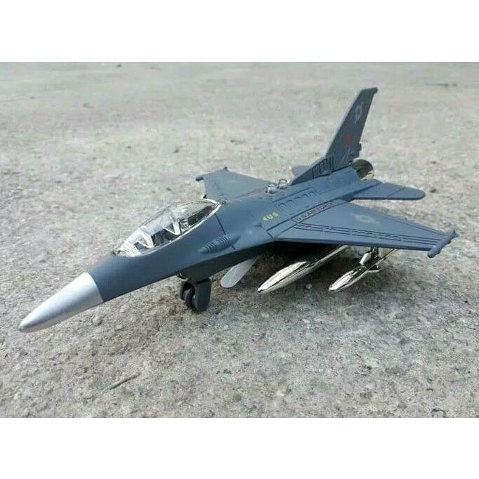 BARU DIECAST PESAWAT TEMPUR F-16 - MINIATUR JET F16 - MAINAN KOLEKSI