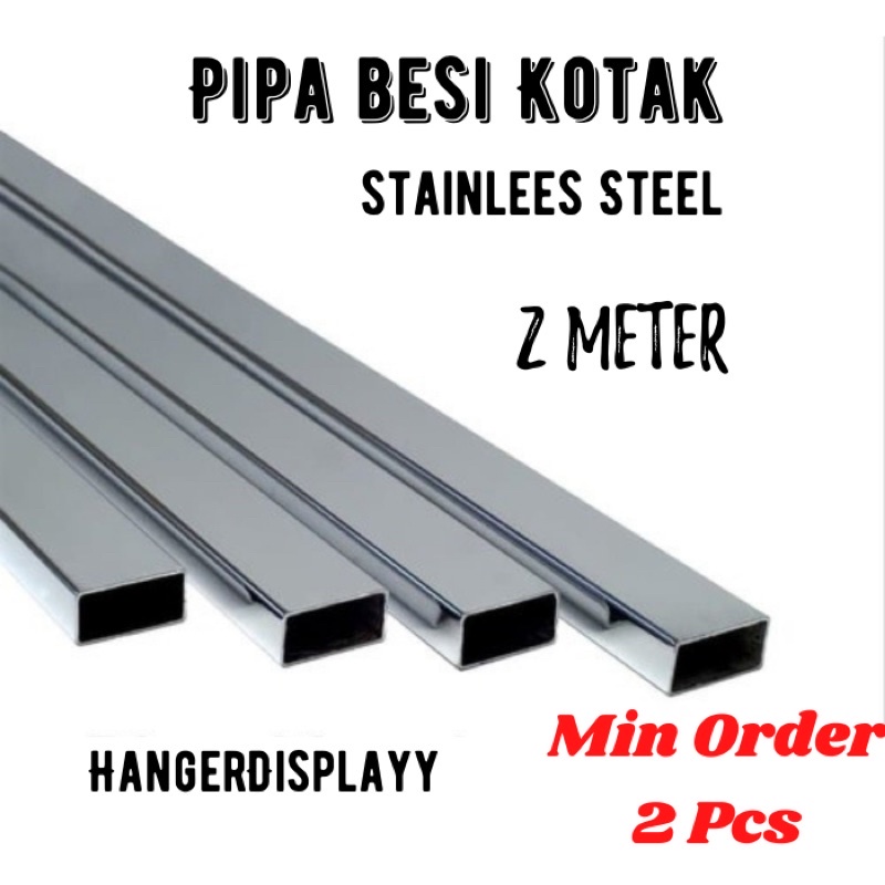 Pipa Kotak Stainless 200 cm | Gantungan Baju Display