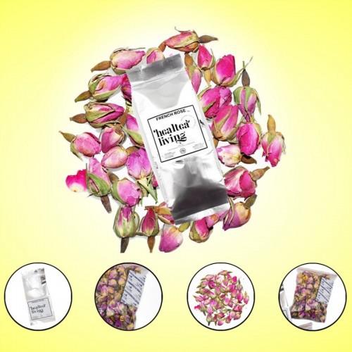 

French Rose Tea Silver Pouch Refill Pack 70 gram