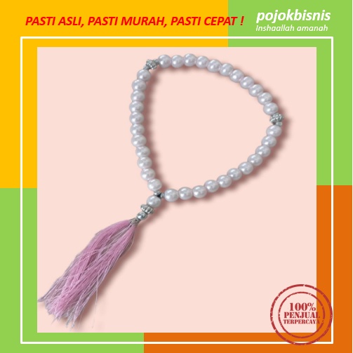 TASBIH 33 BUTIR MUTIARA SINTESIS BERAT / OLEH OLEH HAJI TASBEH MUTIARA