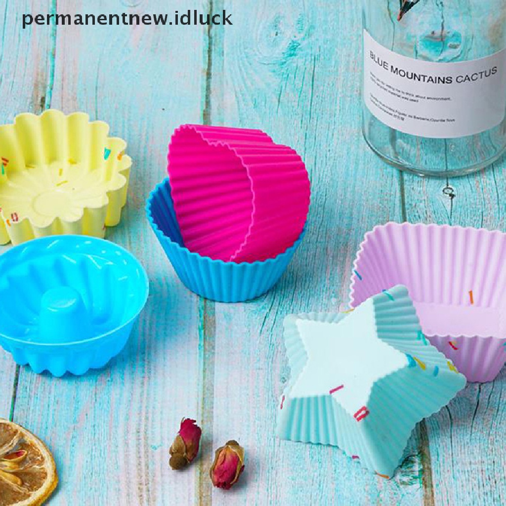 1 Pc Cetakan Cupcake Bahan Silikon Aneka Warna