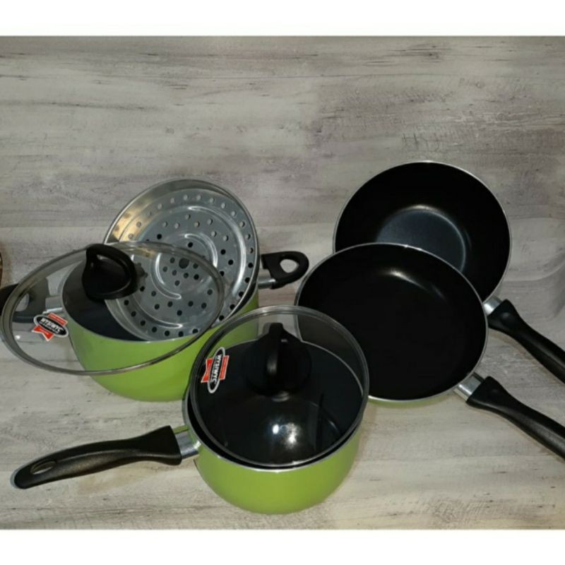 Panci Set Maxim Halania 7pcs Panci Teflon Maxim Panci Maxim Set Halania Frypan Telfon Halania