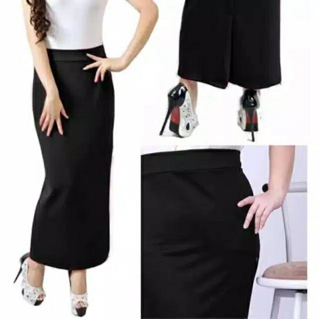 Rok span panjang scuba / rok dinas / rok kerja / pencil skirt