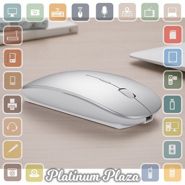 Taffware Mouse Bluetooth 4.0 Rechargeable - M8120G - Silver`KT1SOA-