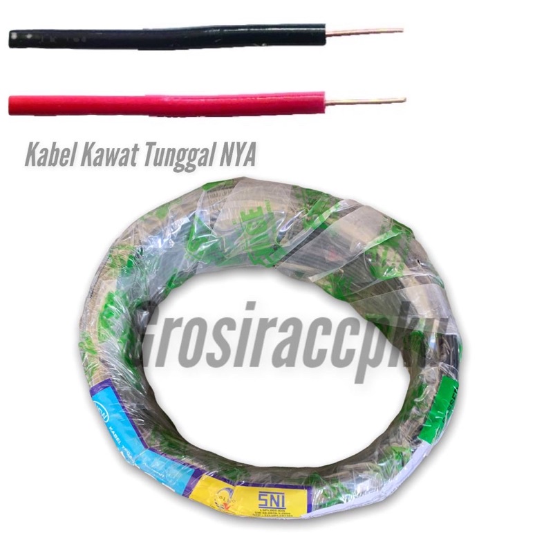 Kabel Tunggal NYA 1,5mm Supersonic hitam/merah meteran Murah