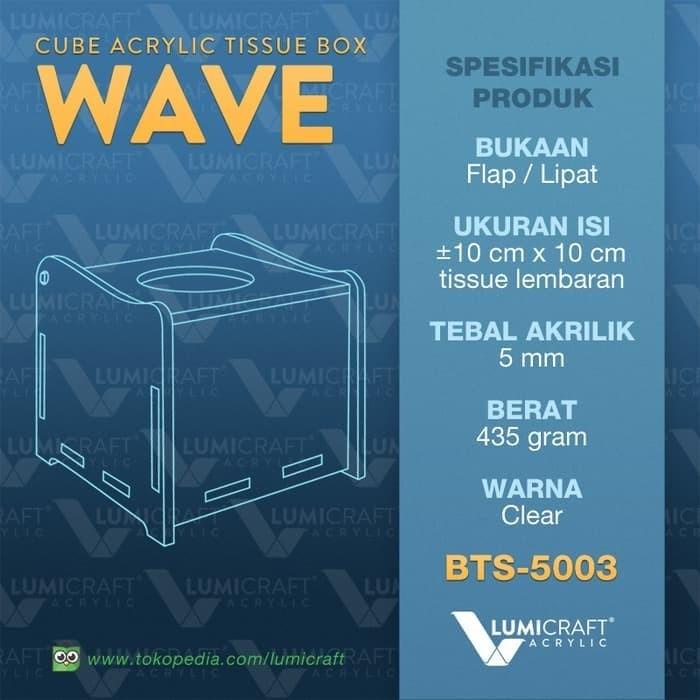 WAVE Kotak Tisu Akrilik / Acrylic Tissue Box - Tebal 5mm