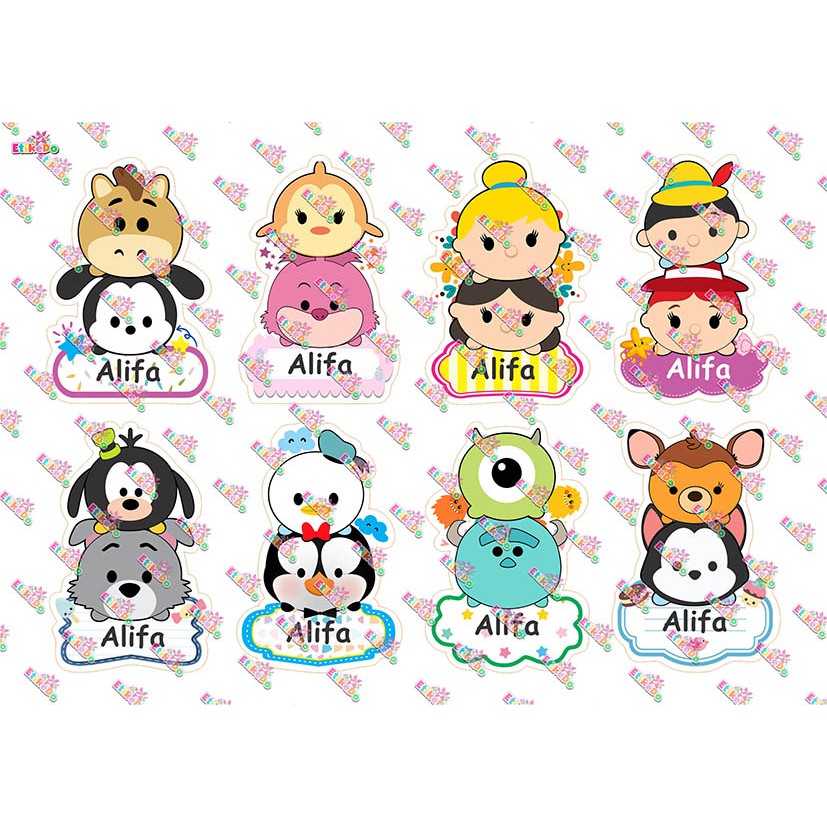 

LABEL NAMA TSUM TSUM 32 STIKER - ANTI AIR/ROBEK/LUNTUR -4 Nama TS8XL4