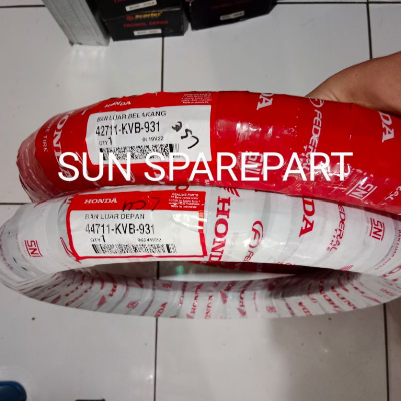 SEPASANG BAN HONDA FEDERAL 80/90/14 &90/90/14 (NON TUBELES) BAN DEPAN BELAKANG BEAT BEAT F1 BEAT STR