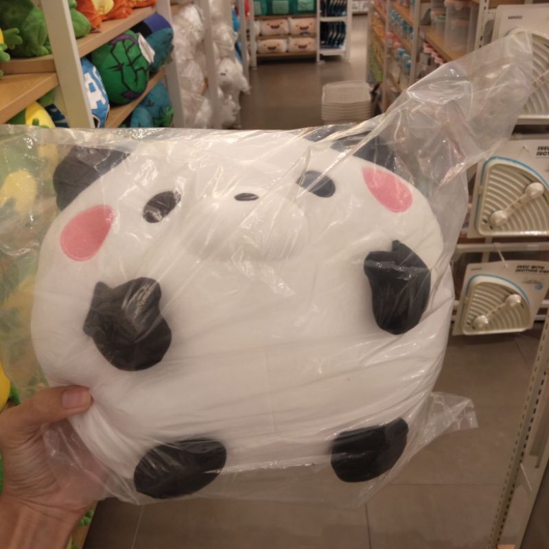 miniso round tumbler series plush toy panda / boneka miniso