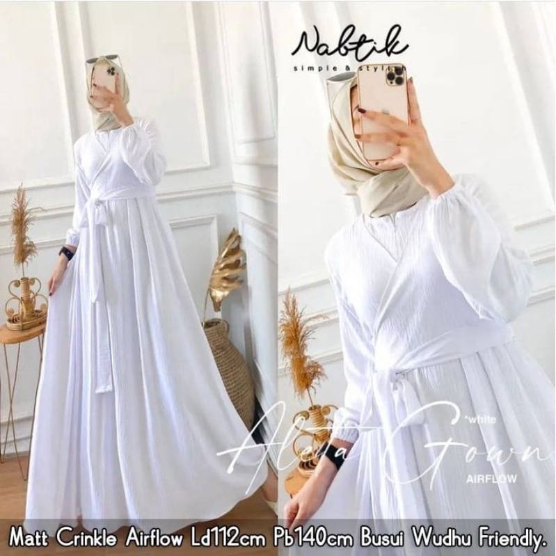 Gamis Terbaru 2022 Aleta Dress Matt Crinkle AirFlow Baju Kondangan Wanita Gamis Polos Jumbo S M L XL Gaun Pesta Muslimah