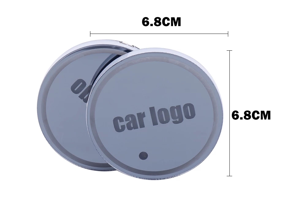 Tatakan Gelas Anti Air / Debu Dengan Lampu Led Warna-Warni + Port Charger Usb Untuk Mobil