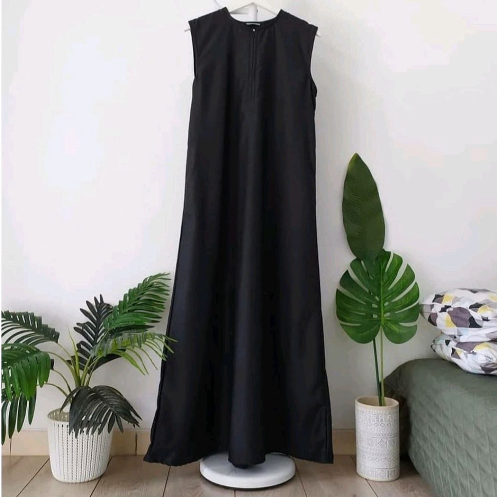 Inner Dress Panjang Bahan Jersey Tanpa Lengan - Iner Gamis Wanita Premium best selling