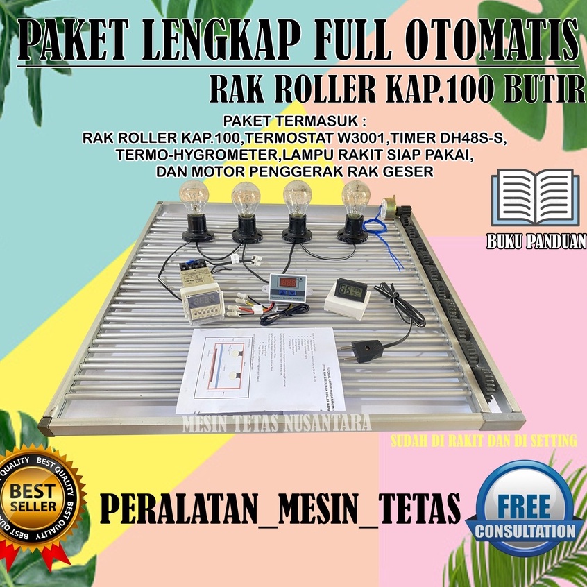 Paket Lengkap Rak Roller Kap.100 untuk Mesin Tetas Telur