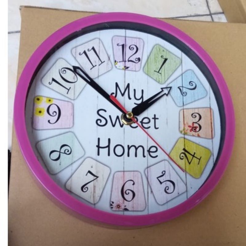 JAM DINDING MINIMALIS KADO ULTAH SOUVENIR JAM UNIK JAM MURAH SWEET HOME-2