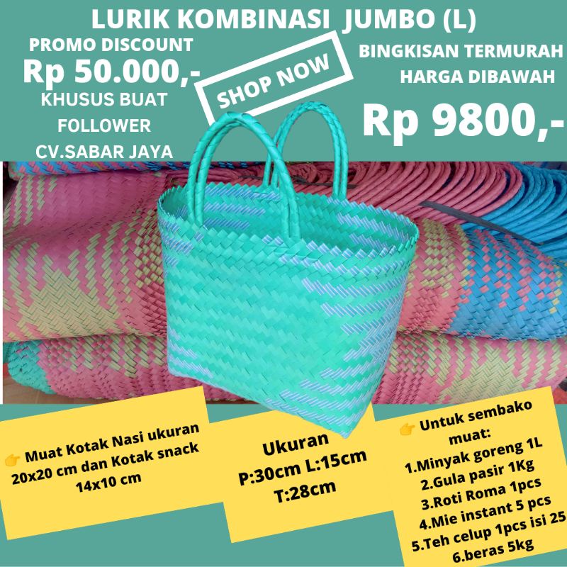 Tas Anyaman Plastik LURIK JUMBO untuk Belanja Pasar Berkat Souvenir Hampers Parcel Kotak Nasi Tas Anyaman Plastik LURIK JUMBO Tas Keranjang Plastik jinjing JUMBO Tas Anyaman Plastik LURIK JUMBO  untuk Belanja Pasar Berkat souvenir