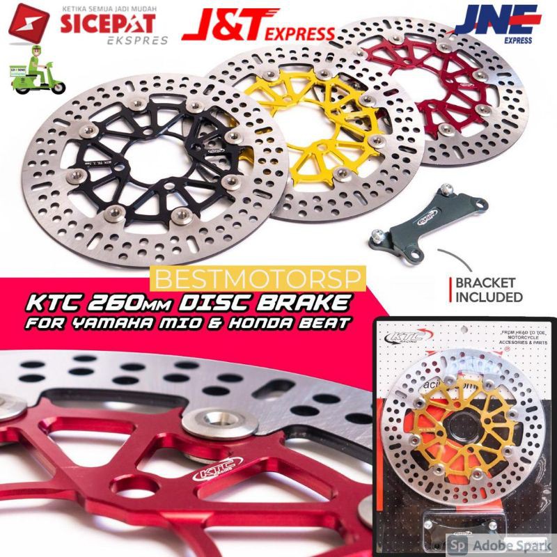 Piringan Cakram KTC 260mm Beat Scoopy Vario 125 Vario 150 plus Breket Disc Floating KTC