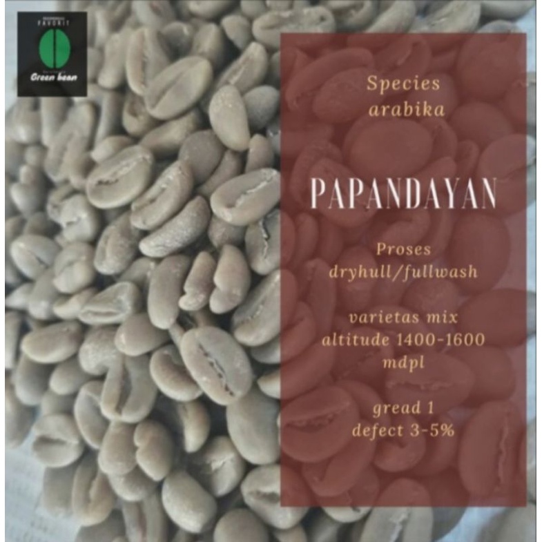 

green Bean / biji kopi Arabika PAPANDAYAN - dryhull - 1 kg