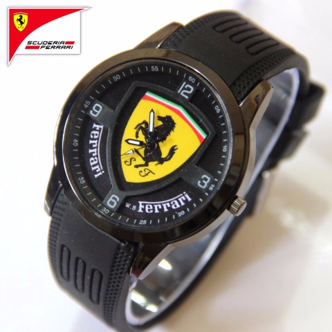 Jam Tangan Ferrari Pria | Jam Tangan Pria / Cowok Ferrari Storm Rubber Black B_SWH