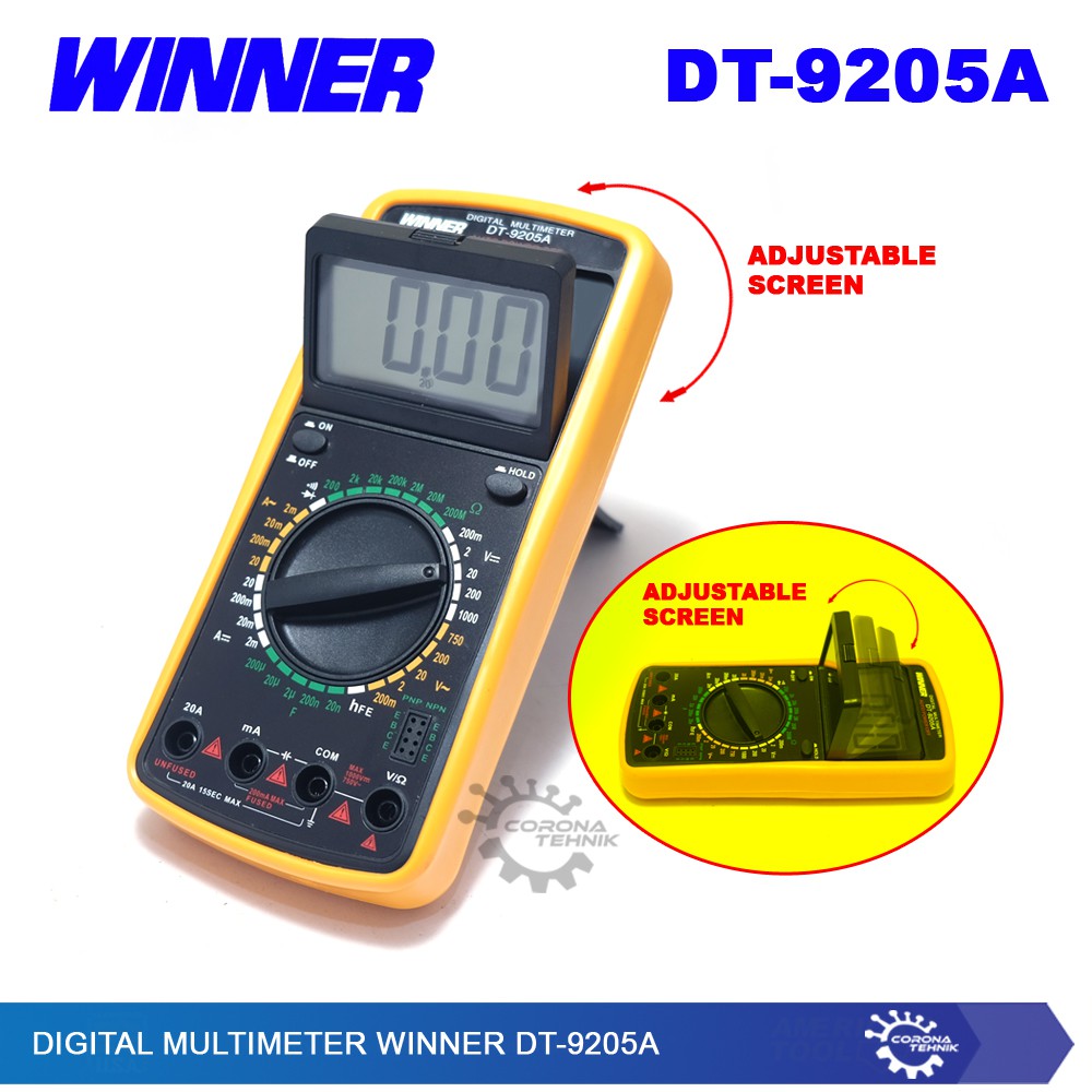 Winner DT-9205A Digital Multimeter - Adjustable Screen