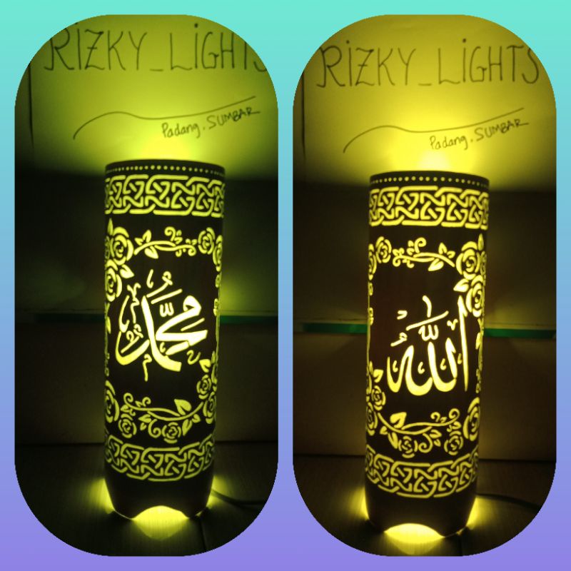 Lampu Hias Dinding/Gantung/lampu hias ukir paralon pvc motif Allah Muhammad