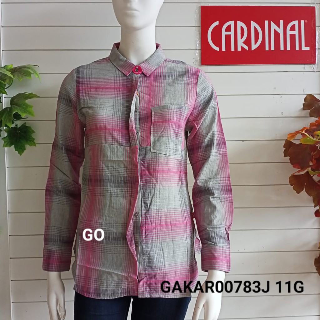 gof KTF CARDINAL GIRL KEMEJA Pakaian Wanita Atasan Kemeja Hem Casual Santai Original Lengan Panjang