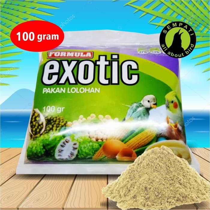 

FORMULA EXOTIC KEMASAN PLASTIK 100 GRAM PAKAN BURUNG ANAKAN MURAI DLL