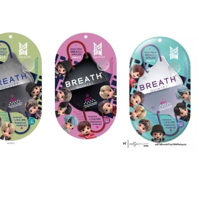 AS78✤ SALE BTS TINYTAN BREATH QUINTET MASK ▶Diskon Besa[R☬☆