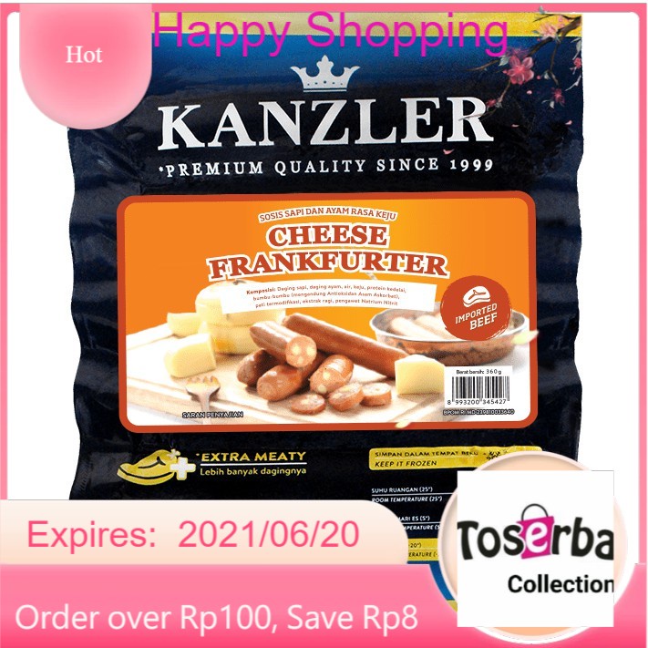 

Toserba Collection Kanzler Cheese Frankfurter 360 gr Frozen Food Bandung -Cimahi