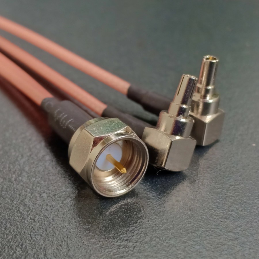 Kabel Pigtail Y RG316 Double CRC-9 to F male RG6