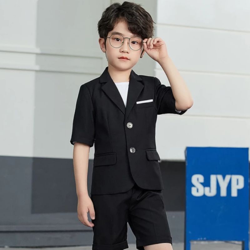 Setelan  Blazer Anak Korea Celana Lengan Pendek
