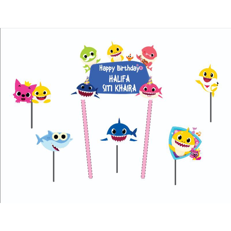 Topper Cake Baby Shark PAKE NAMA