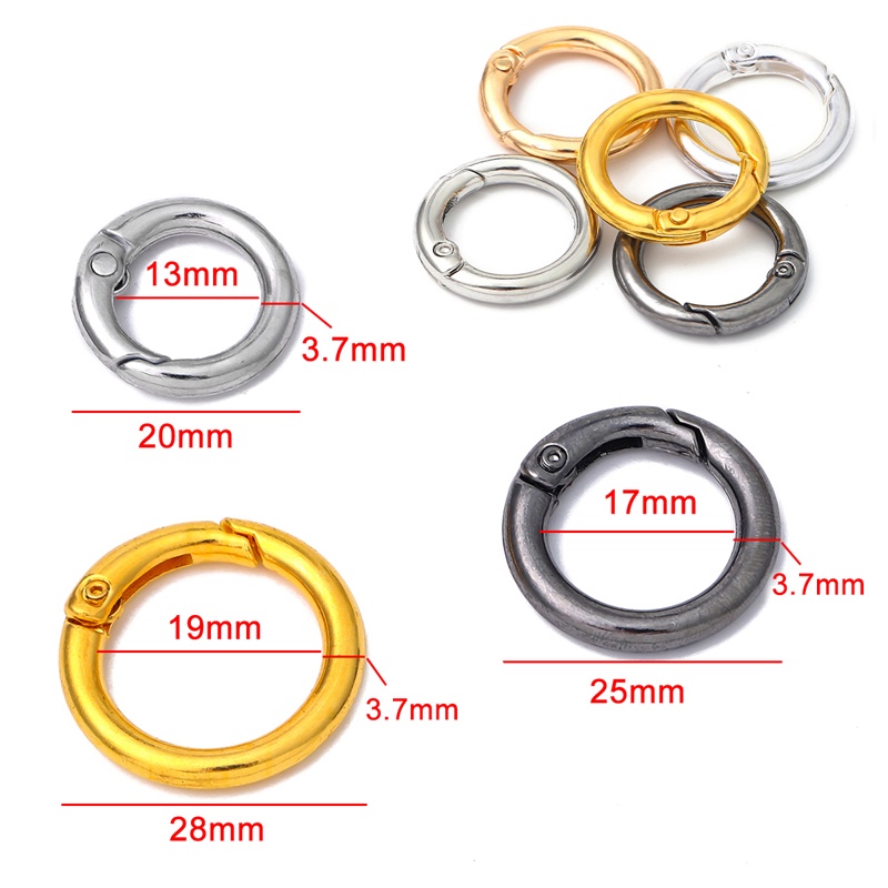 5 Pcs Gantungan Kunci Carabiner Bentuk O Bahan Metal Untuk Perhiasan DIY