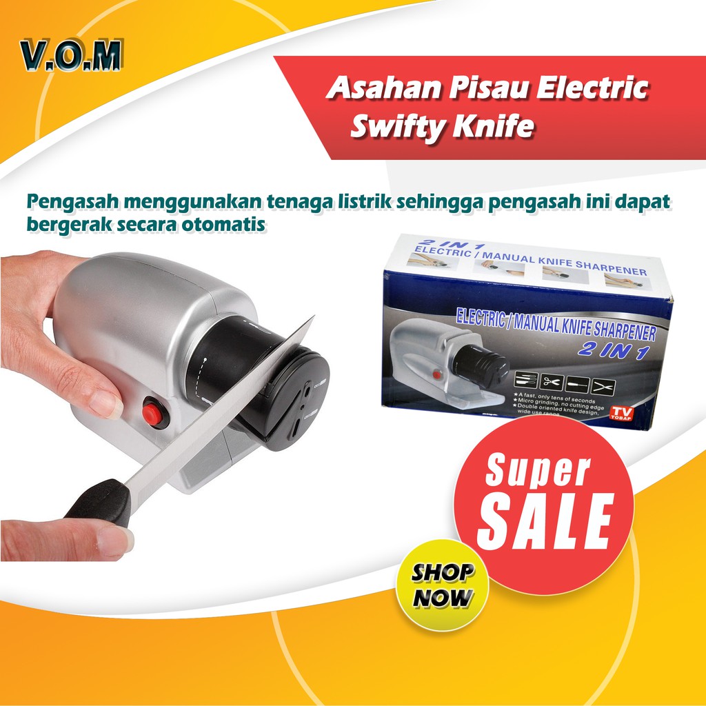 VOM Asahan Pisau Electric Swifty Knife Sharpener / Pengasah 2 in 1 - 0168