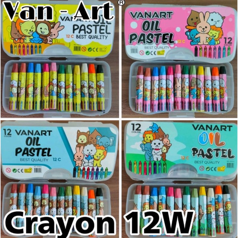 crayon murah 12 warna oil paster