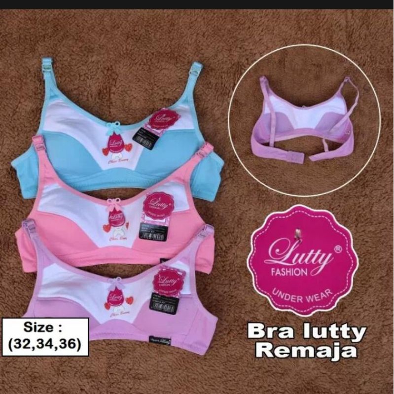 Bra Lutty Remaja | Bh Remaja Lutty polos | Bh Kancing Dua Tanpa Kawat | ABG