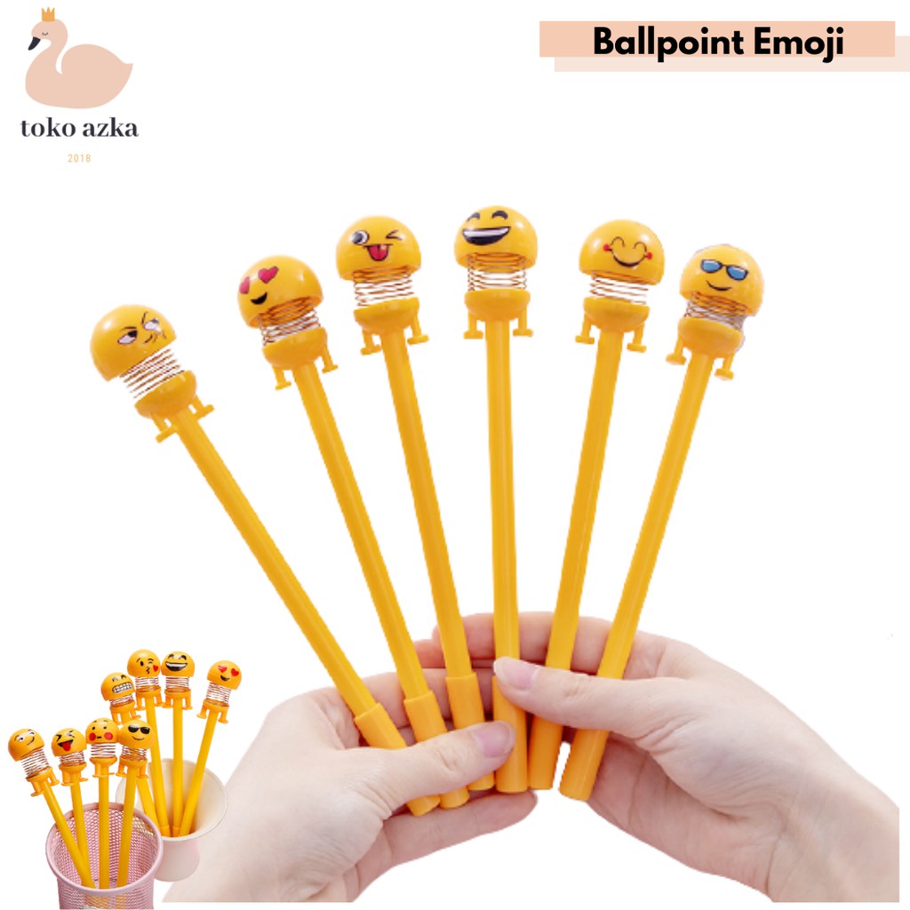 Pena Emoji Kuning Pulpen Pen Bolpoin Ballpoint Emoticon