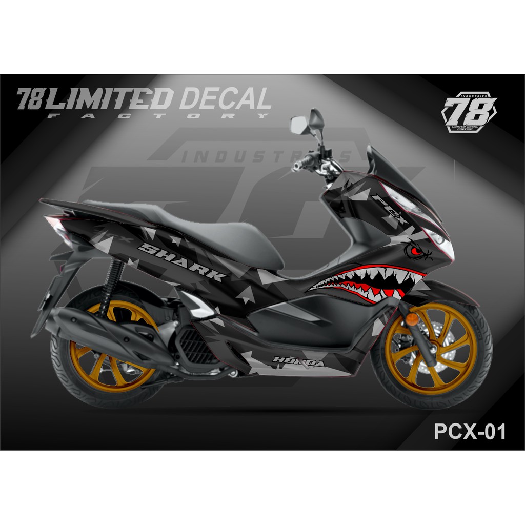 Decal Sticker Honda PCX Fullbody Custom Shark Code PCX 01