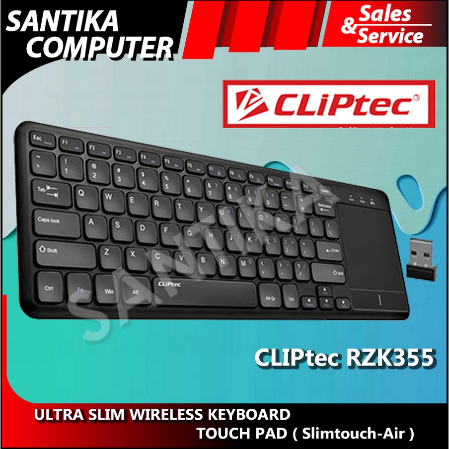 WIRELESS KEYBOARD CLIPTEC SLIMTOUCH-AIR ULTRA-SLIM WITH TOUCHPAD