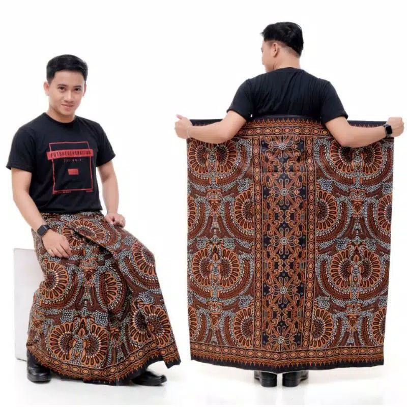 SARUNG PRIA DEWASA BATIK GARDA COKLAT BESAR TERLARIS WAYANG BATIK KANG SANTRI MOTIF TERBARU GUS AZMI