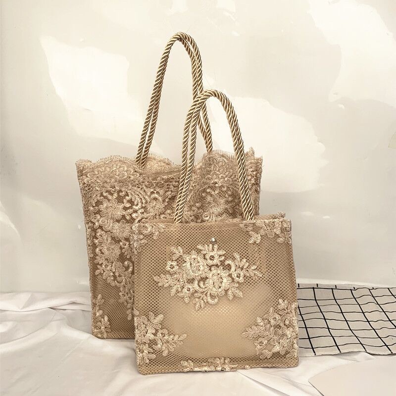 Tas Jinjing Wanita Tas Cewek Renda Retro Tote Shopping Fairy Lace Bag JS 8009