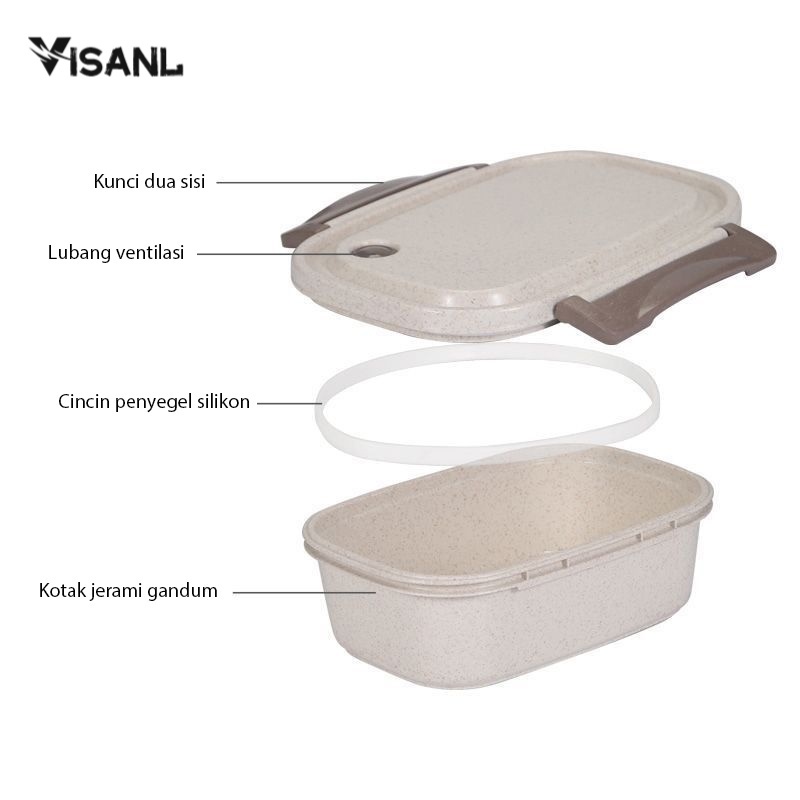 Lunch Box + Cangkir Sup  / Kotak makan Free Sendok/Anti Bocor/Mangkuk sup Portable Set