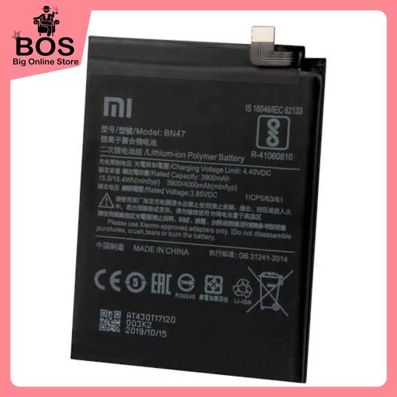 BOS - Battery HP Xiaomi BN47/Redmi 6 Pro/Mi A2 Lite  |  Batre BT Baterai