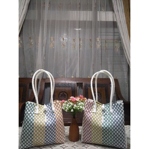 Tas anyam jali/tas anyam jali rainbow/ tas anyam plastik/tas wanita/tas anyaman jali/tas anyam jali 