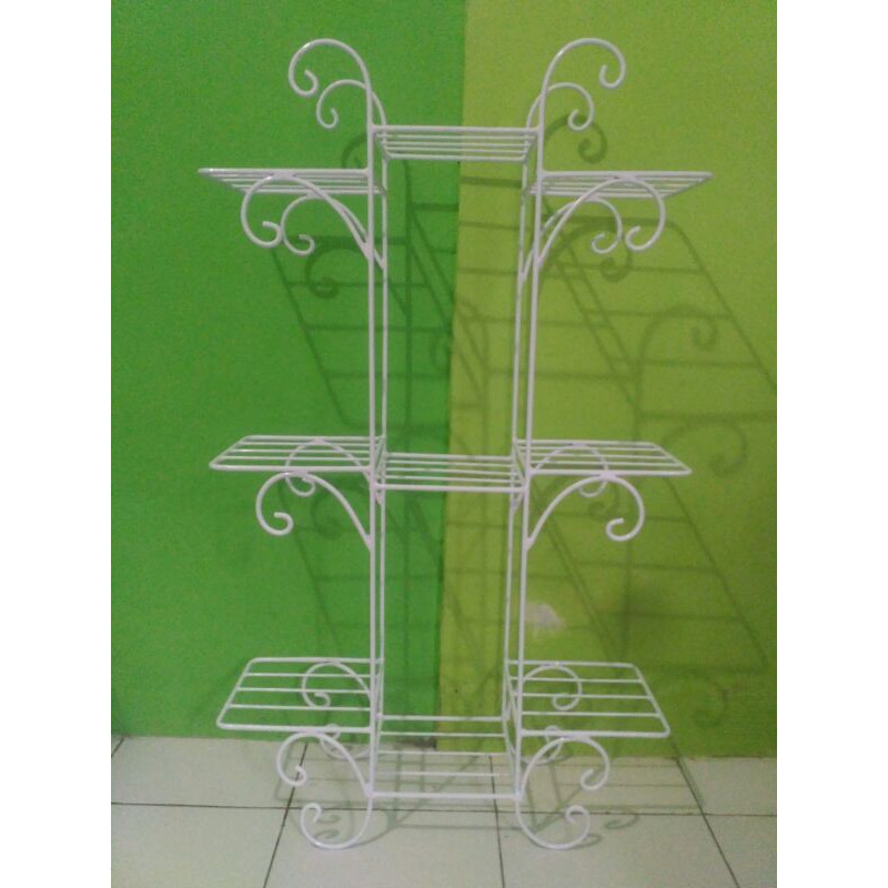 RAK BUNGA SUSUN BESI TANAMAN HIAS MINIMALIS BERTINGKAT 9 DUDUKAN STANDING