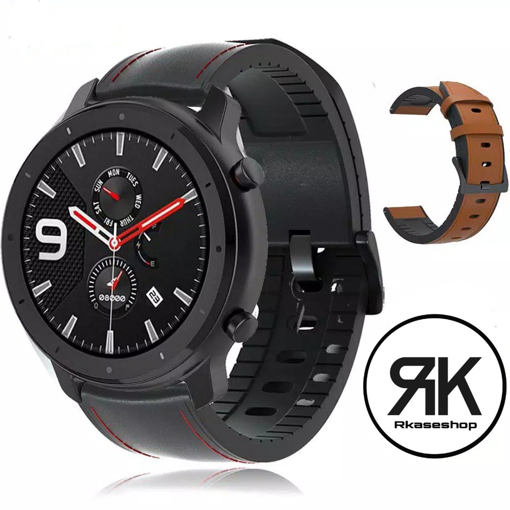 Strap Tali Jam 20mm Leather Rubber kulit Samsung Galaxy watch 4 5 pro 40mm 44mm 42mm ACTIVE 1 2 Amazfit GTS GTR 42MM BIP Haylou Ls02 rs4 plus huawei gt 2 3 42mm