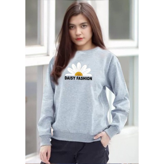 Kaos Lengan Panjang FLOWERS setengah/ Kaos Sweatshirt / Atasan Wanita / Atasan Wanita Lengan Panjang