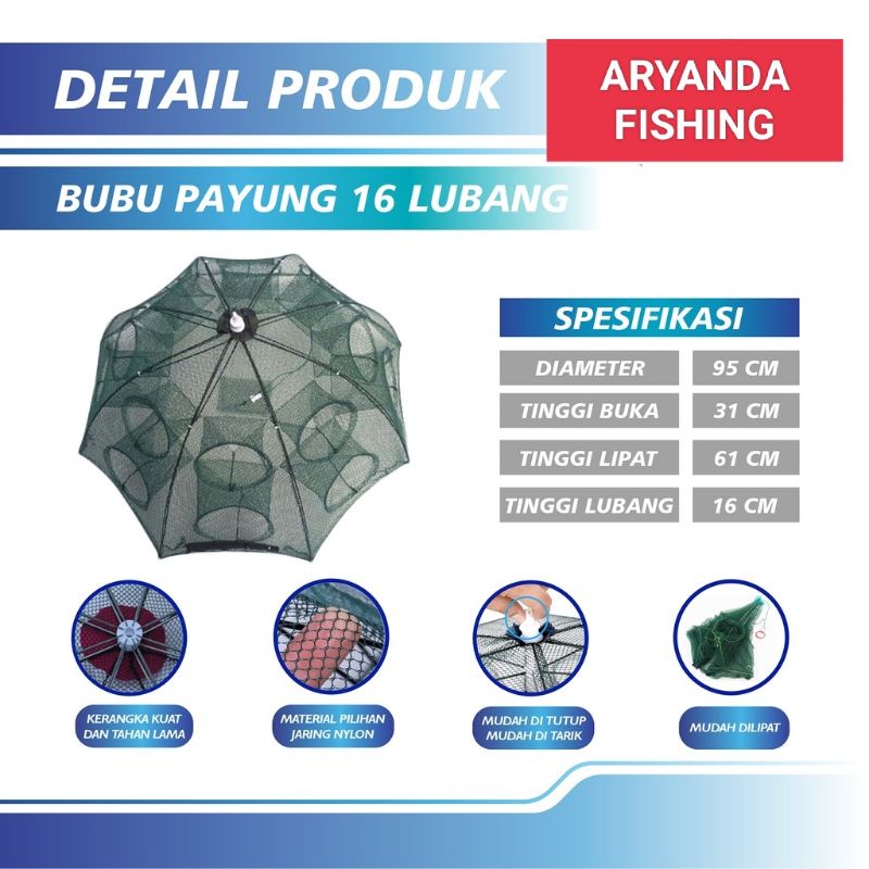 bubu payung 16 lubang / perangkap ikan / perangkap udang