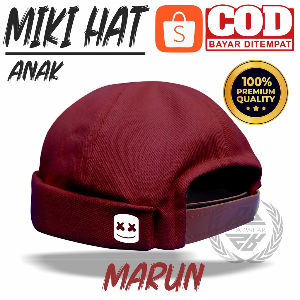 Miki Hat Anak Laki Laki 3 Tahun Keatas Topi Miki Hat Premium Original Logo Marsmelow