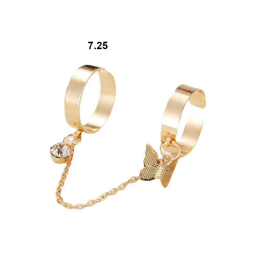 Nanas Punk Perhiasan Keren Cincin Jari Terbuka Set Man Rings Adjustable Punk Butterfly Rings