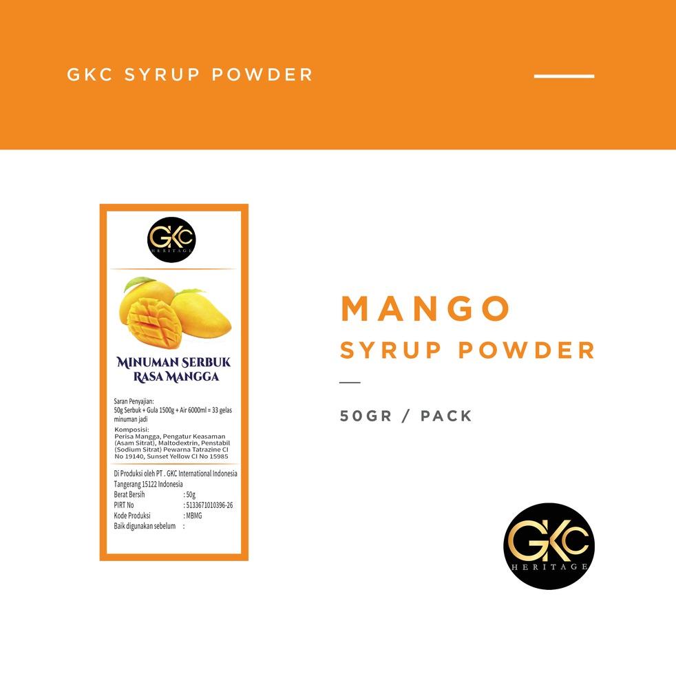 

azr00 Bubuk Sirup Mangga / Mango Powder Syrup Serbuk Minuman Powder Drink GKC Heritage Konsentrat 50 gram ,,